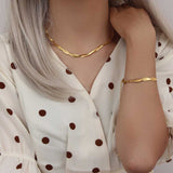 18K Gold Herringbone Chain