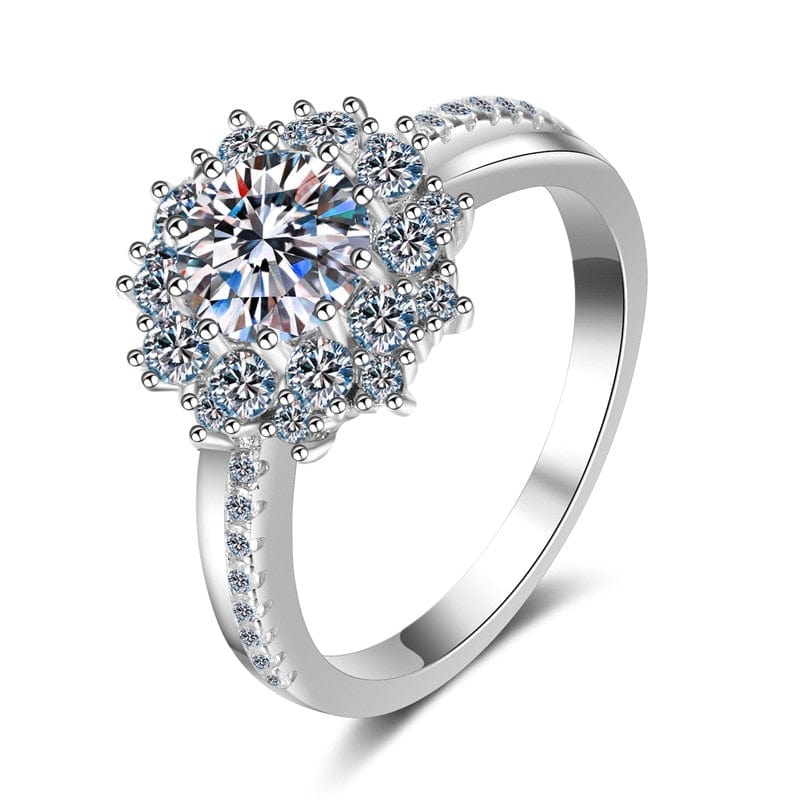 1CT Moissanite Halo Engagement Ring