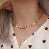 18K Gold Herringbone Necklace