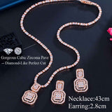 CZ Dangle Earrings & Necklace Set