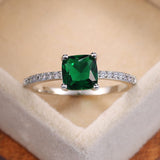 Green Minimalist Zirconia Ring