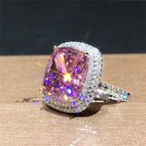 Big Pink Cubic Zirconia Wedding Rings