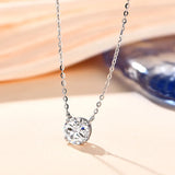 925 Round Moissanite Diamond Necklace