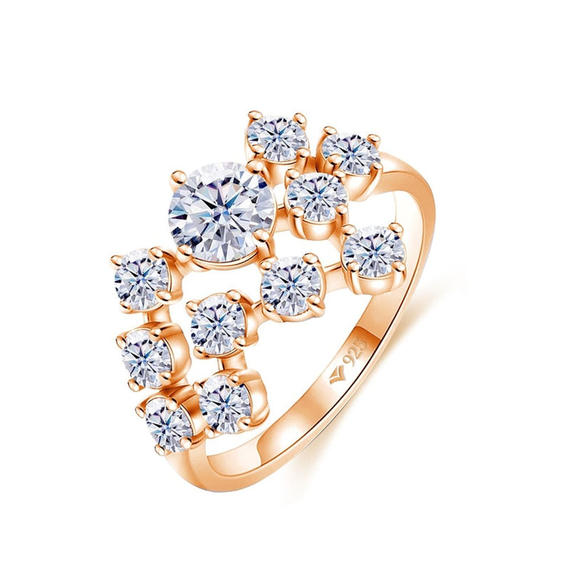 18K Real 1.5ct Excellent Round Engagement Ring