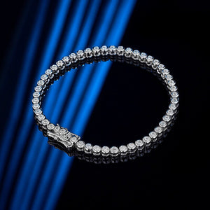 2mm Moissanite 925 Sterling Sliver Tennis Bracelet