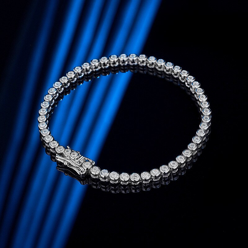 2mm Moissanite 925 Sterling Sliver Tennis Bracelet