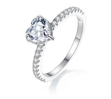 1 Carat Heart Cut Moissanite Wedding Ring for Women Heart Shaped Diamond Engagement Band Sterling Silver Promise Bridal Rings