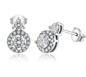 VVS1 D Color Round Cut 5.0MM Women’s Earring Test Passed Moissanite Diamond 925 Sterling Silver Earrings Fine Jewelry