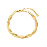 18K Gold Herringbone Bracelet