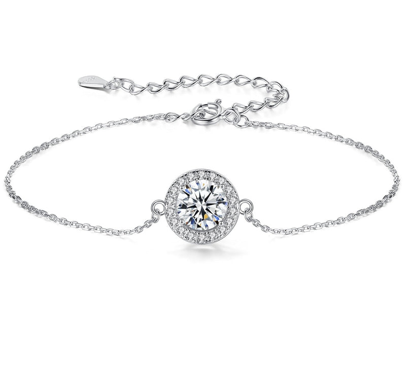 1Ct Moissanite Bracelet With Certificate Korean Fashion Trendy 925 Sterling Silver Chain Charms For Women 2022 Luxe Jewelry