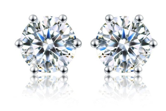 0.5ct-2ct D Color Certified Moissanite Stud Earrings