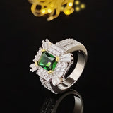 Princess Cut Emerald Ring