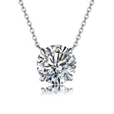 925 Round Moissanite Diamond Necklace