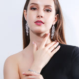 Gorgeous Long Dangle CZ Earrings