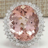 Big Pink Cubic Zirconia Wedding Rings