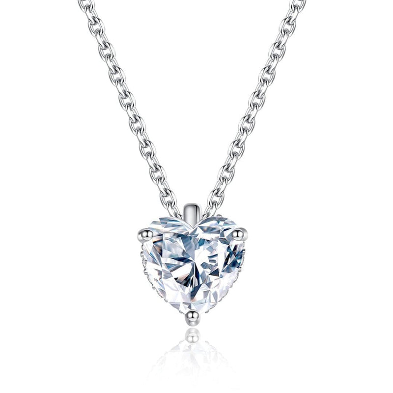 Delicate Sparkling 1CT Heart Moissanite Pendant