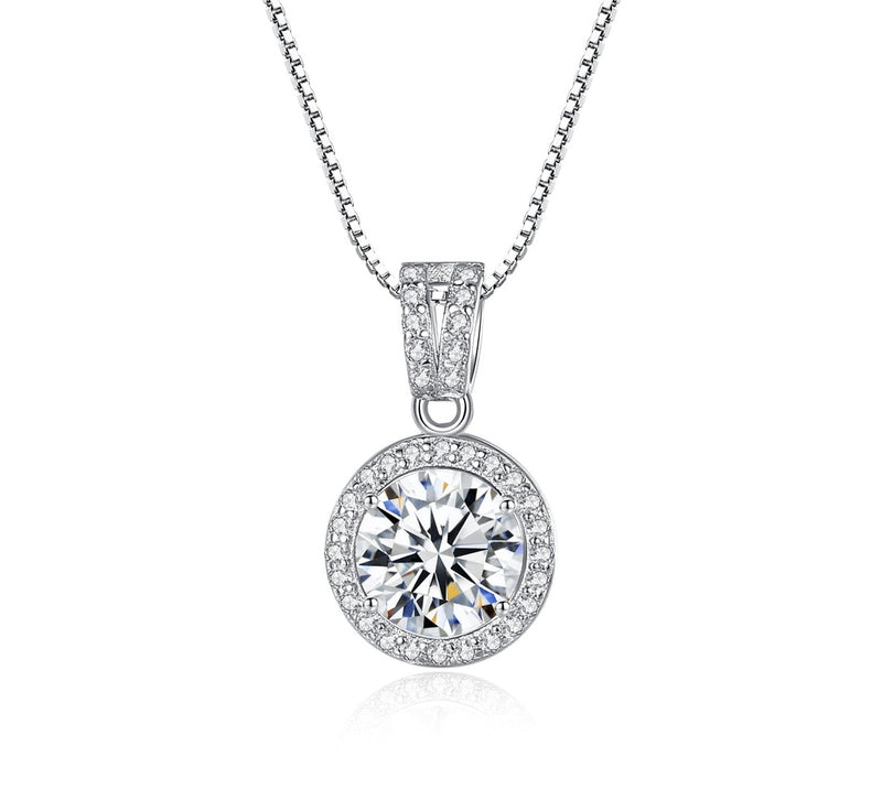 Moissanite Diamond Pendant Necklaces For Women 925 Sterling Silver Luxury Chain Trending Iced Bling Wedding Jewelry