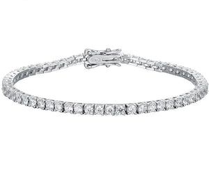 925 Sterling Silver 2.5MM Created Moissanite Gemstone Tennis Chain Bracelets For Men And Women