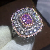 Multi Color Princess Zircon Engagement Ring