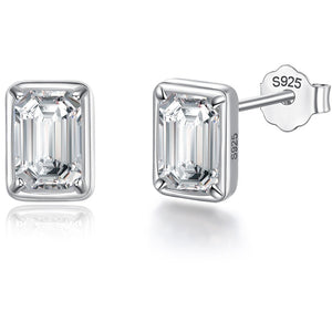 Emerald Cut 1.3CT Moissanite Stud Earrings