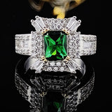 Princess Green Stone Ring